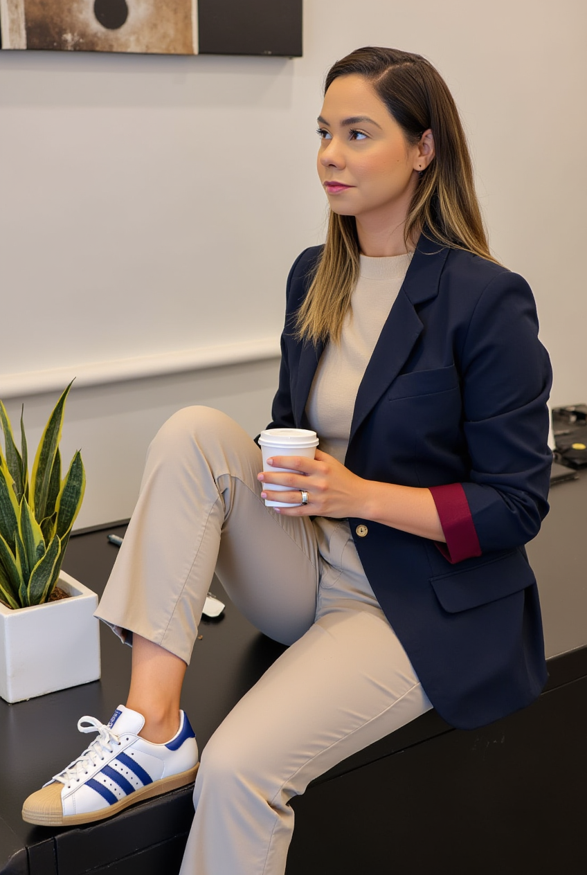 Tatiane Bragança no ambiente de trabalho